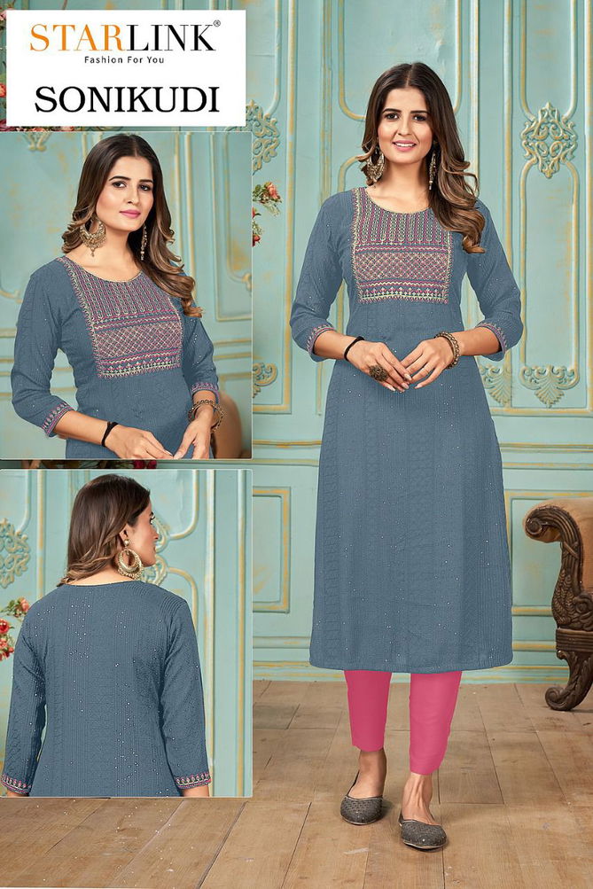 Starlink Soni Kudi Fancy Designer Ethnic Wear Rayon Latest Kurti Collection